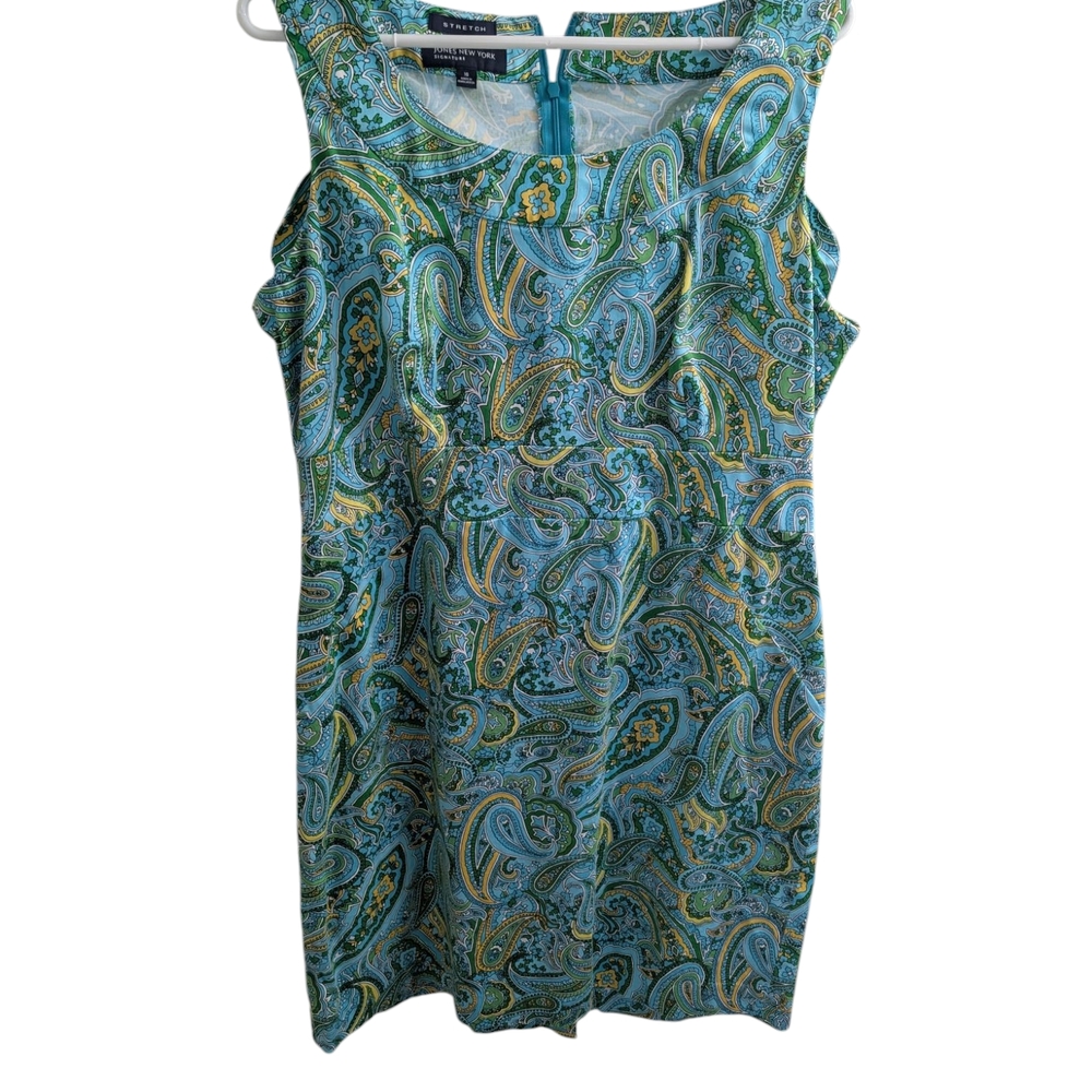 Jones New York Green Paisley Midi Dress